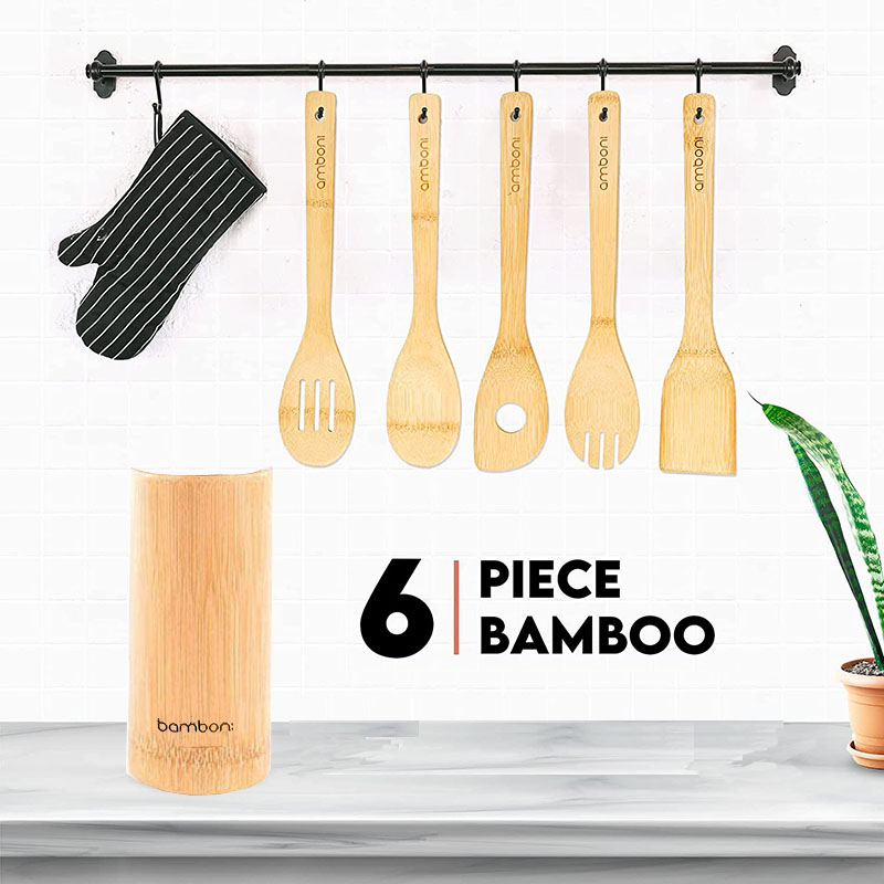6 Piece Bamboo Kitchen Tool Set 2