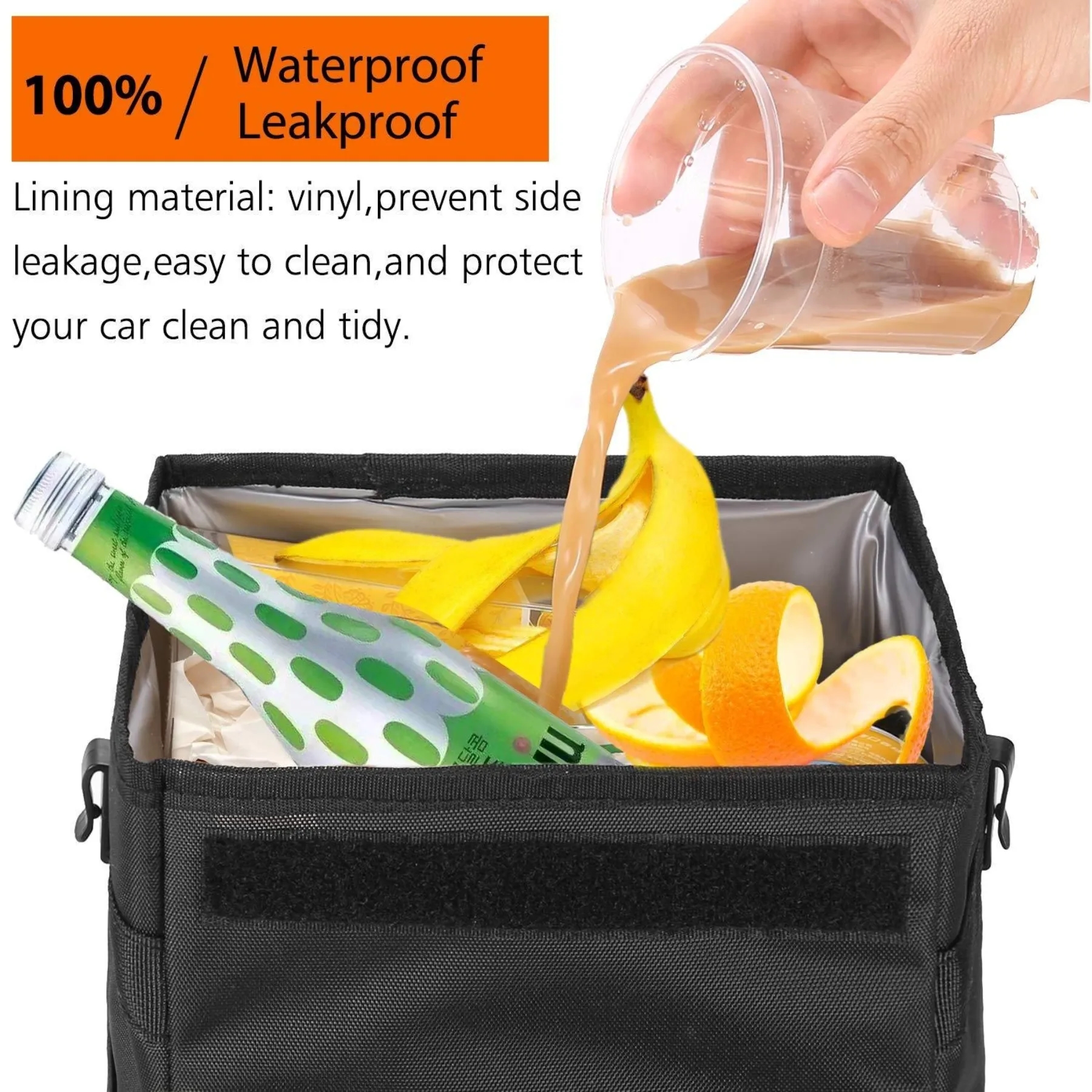 Waterproof Car Trash Can with Lid 6