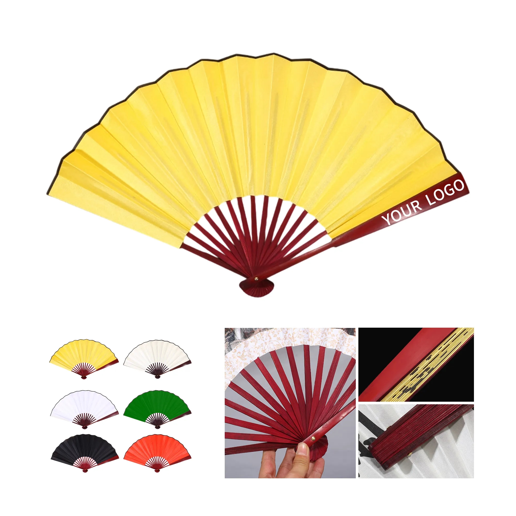 Bamboo Cloth Folding Fan 14