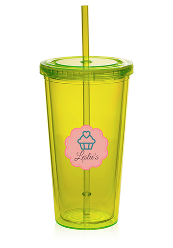 20 oz. Double Wall Acrylic Tumblers With Straws 19