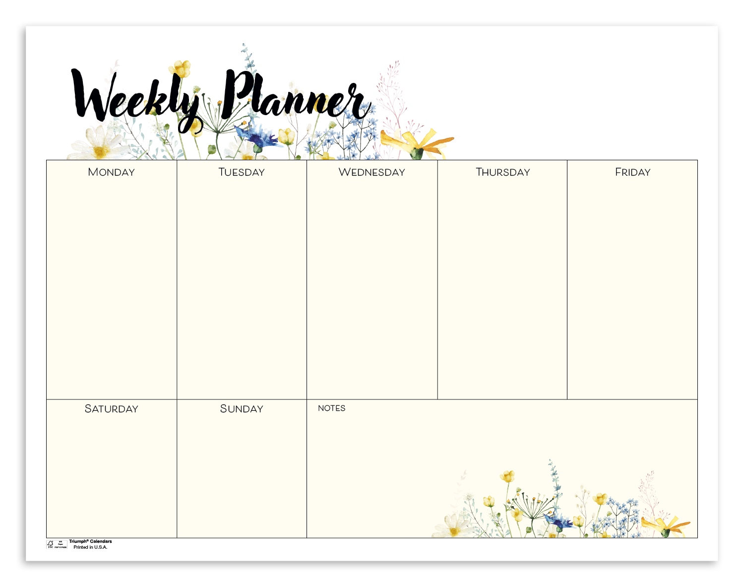 Triumph® Calendars Small Weekly Desk Pad - Floral 5