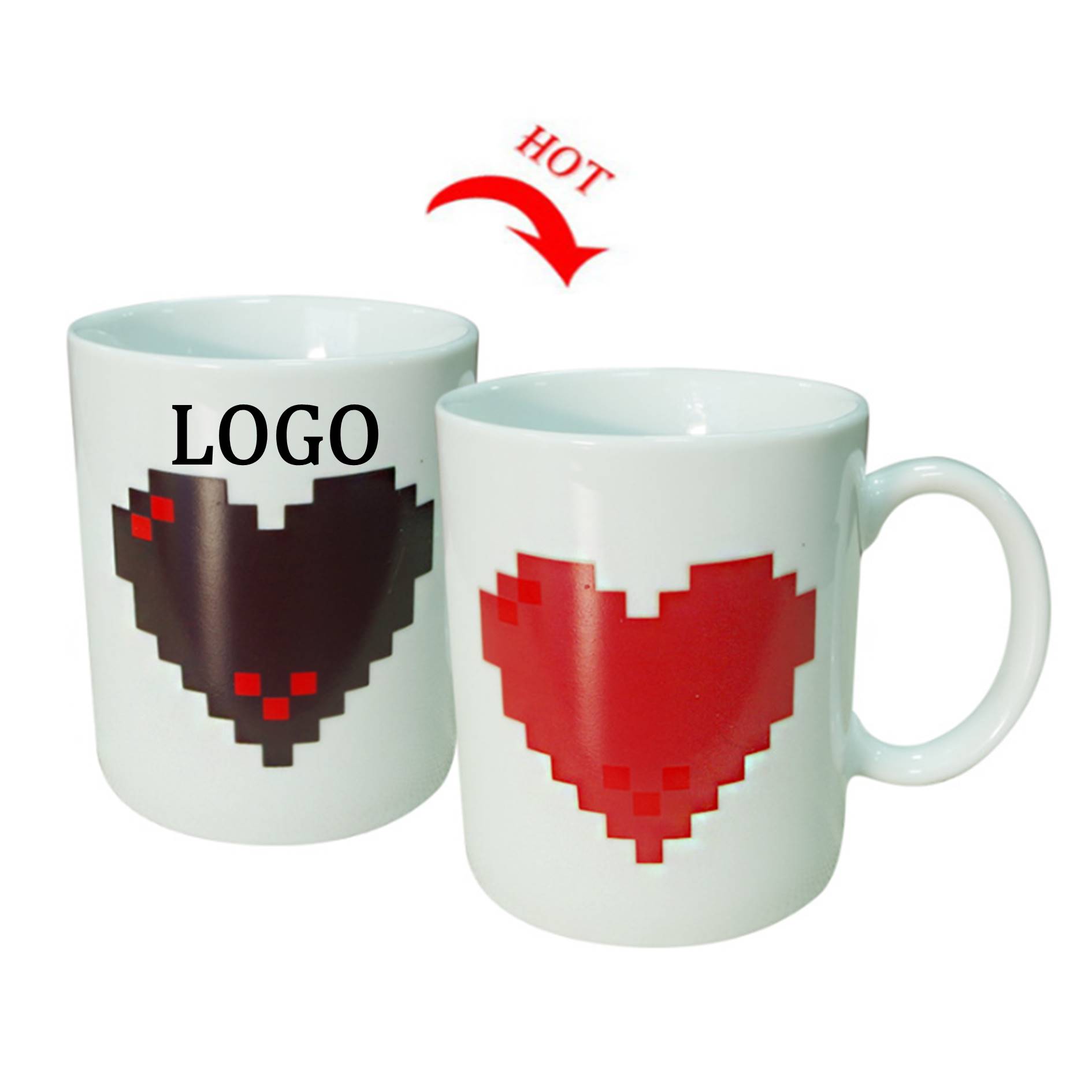Custom Love Heart Color Change Mug 2