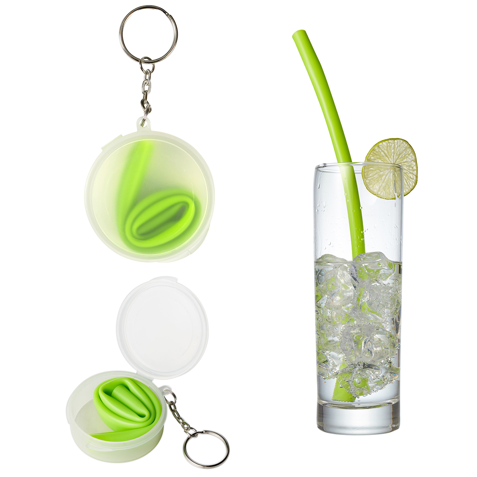 Silicone Straw With Keychain Case 4