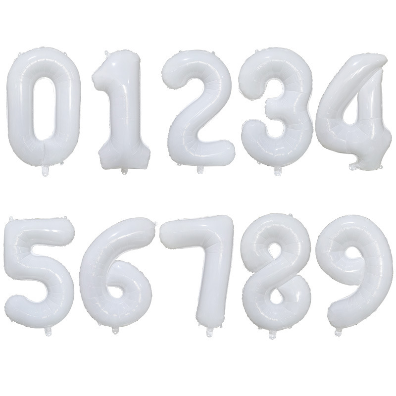 32inch White Number Balloons 1