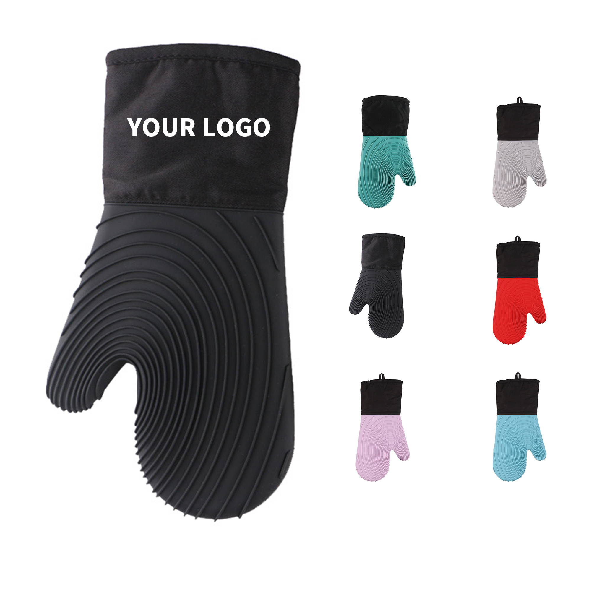Silicone Grip Oven Mitt 13.6" Length x 7.1" Width 2
