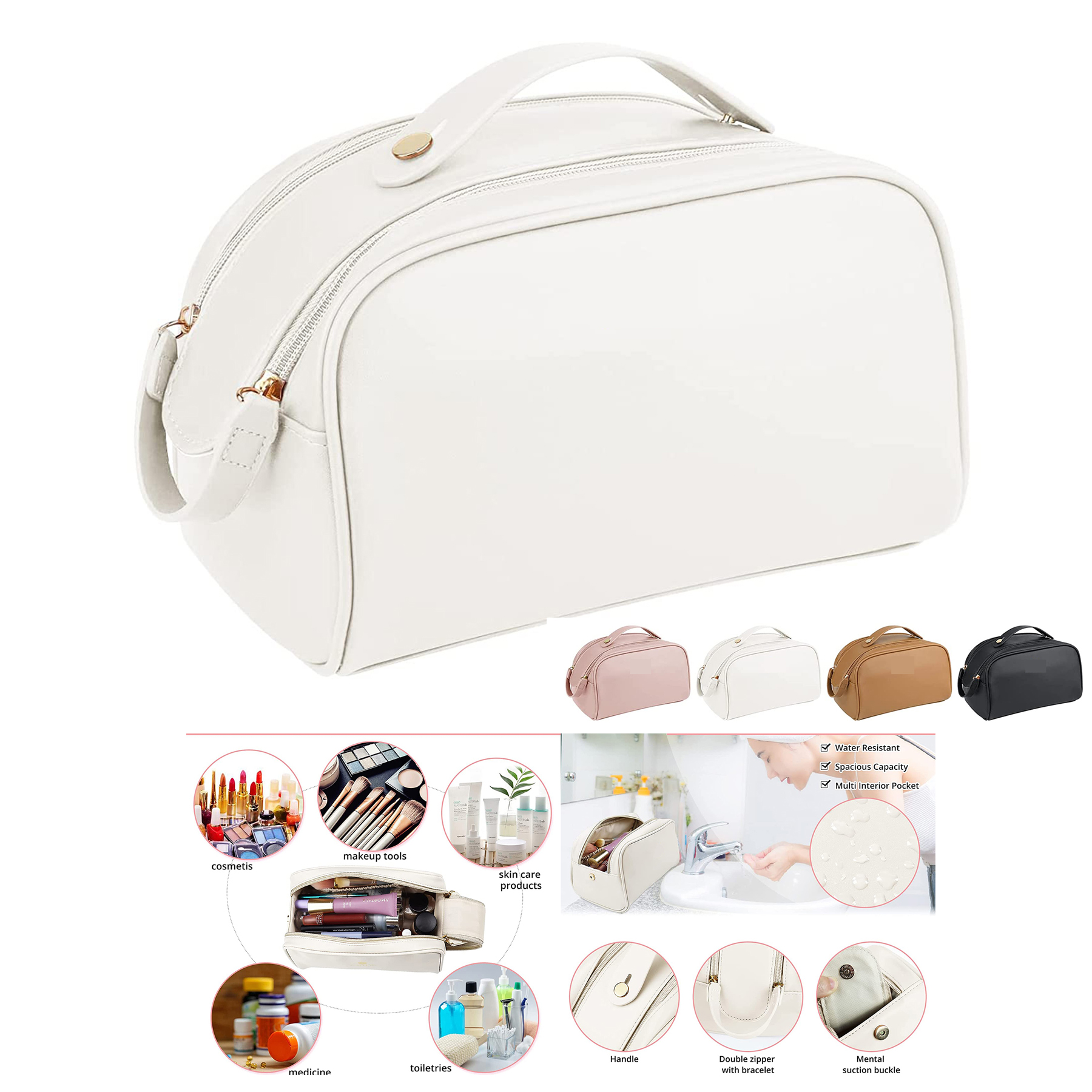 Peachloft Large Capacity Travel Cosmetic Bag 2