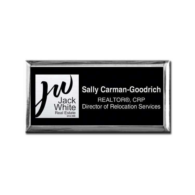 The Athena framed full color metal name badge 1.5" x 3" 8