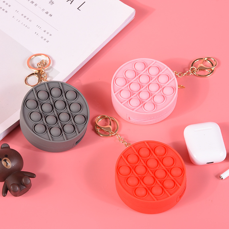 Round Shape Push Pop Headphonebag Key Chain 2
