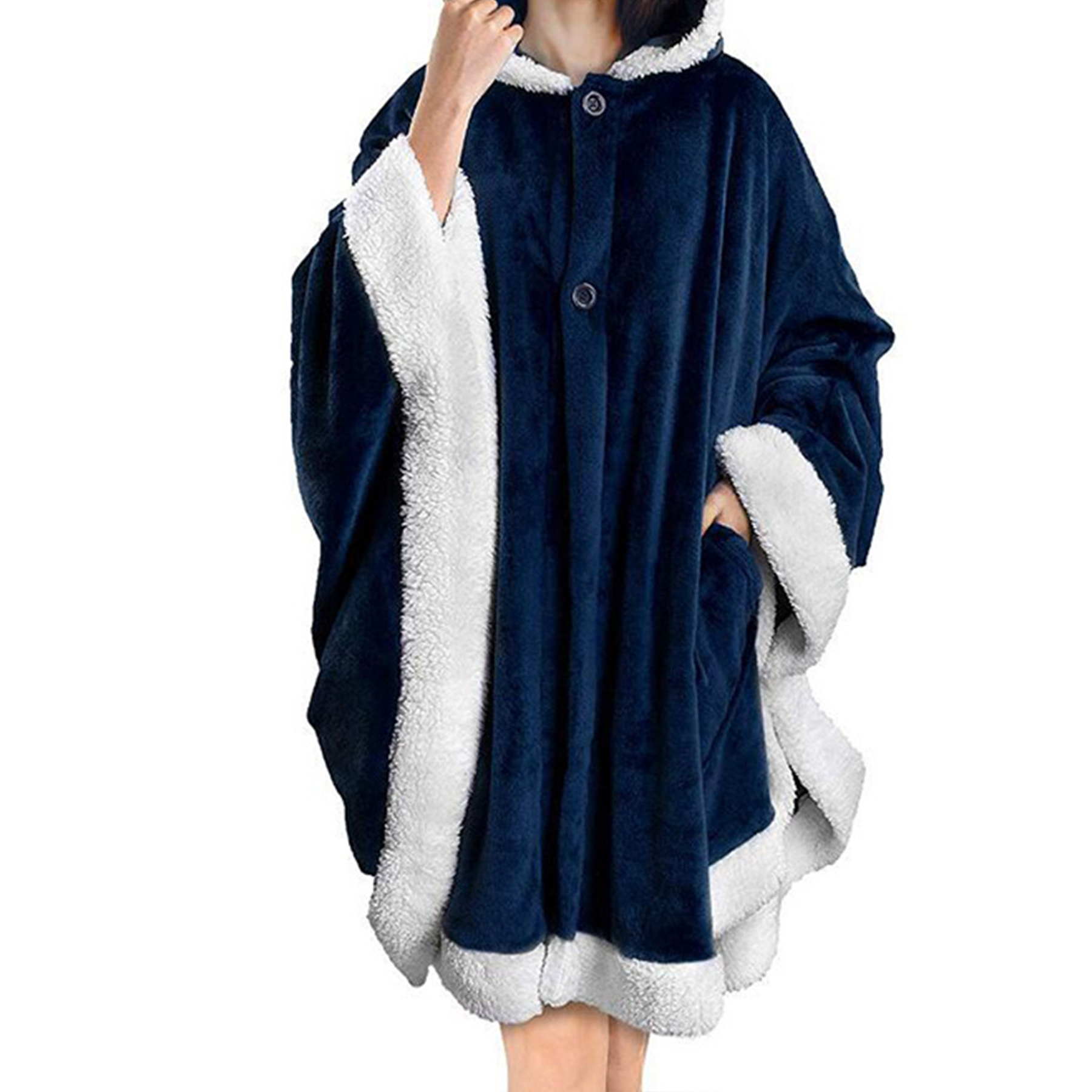 Flannel Pocket Cape Hooded Blanket 7