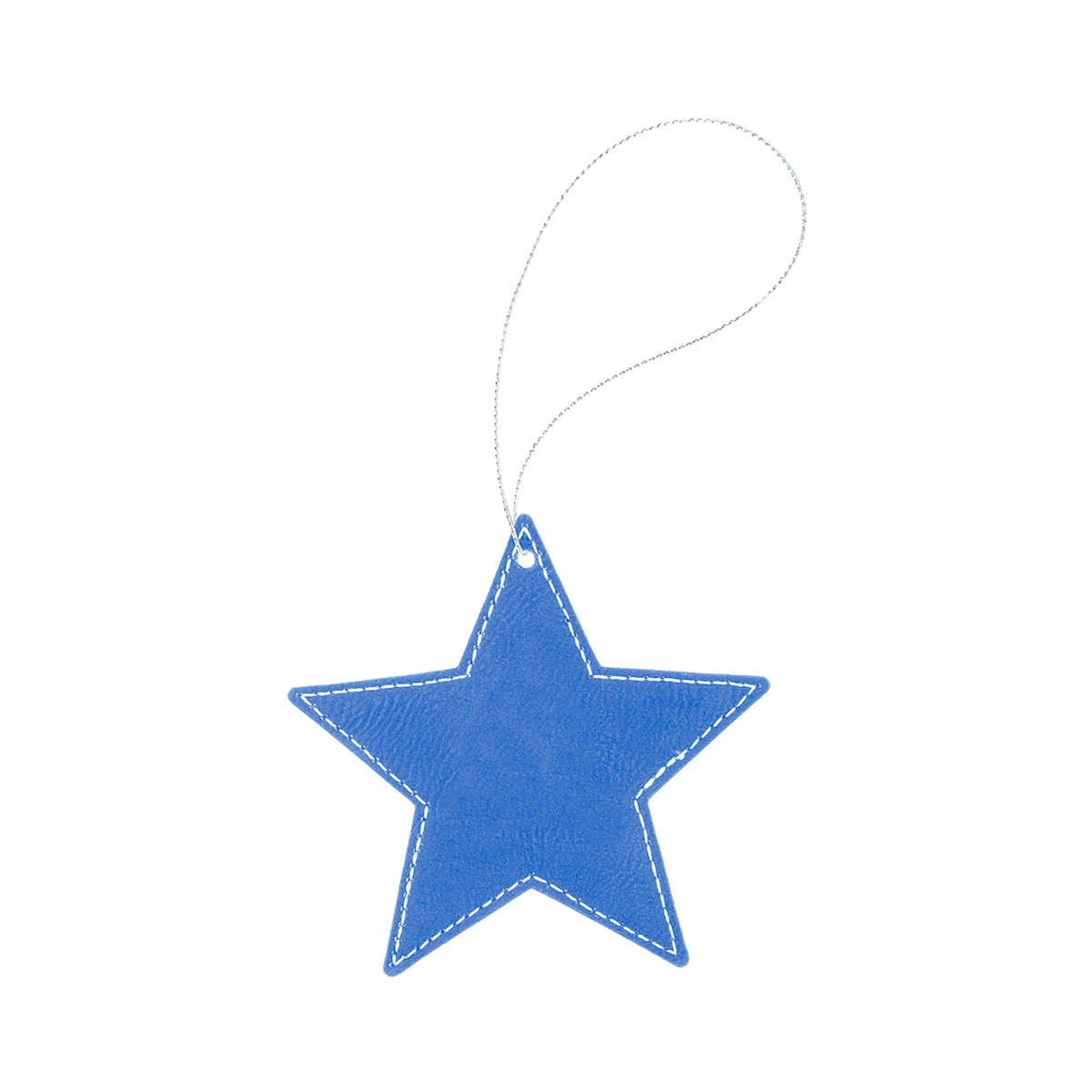 Blue/Silver Leatherette Star Ornament 1