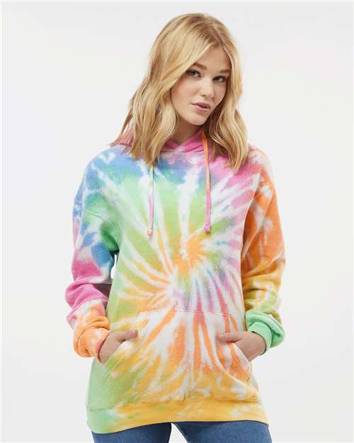 Unisex Tie-Dyed Cloud Inside-Out Fleece Hooded Sweatshirt - 8600 12