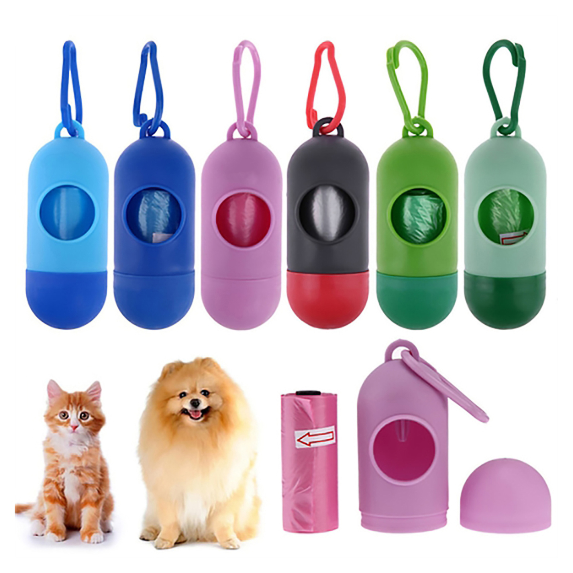 Dog Waste Bag Holder w/Carabiner Clip 6