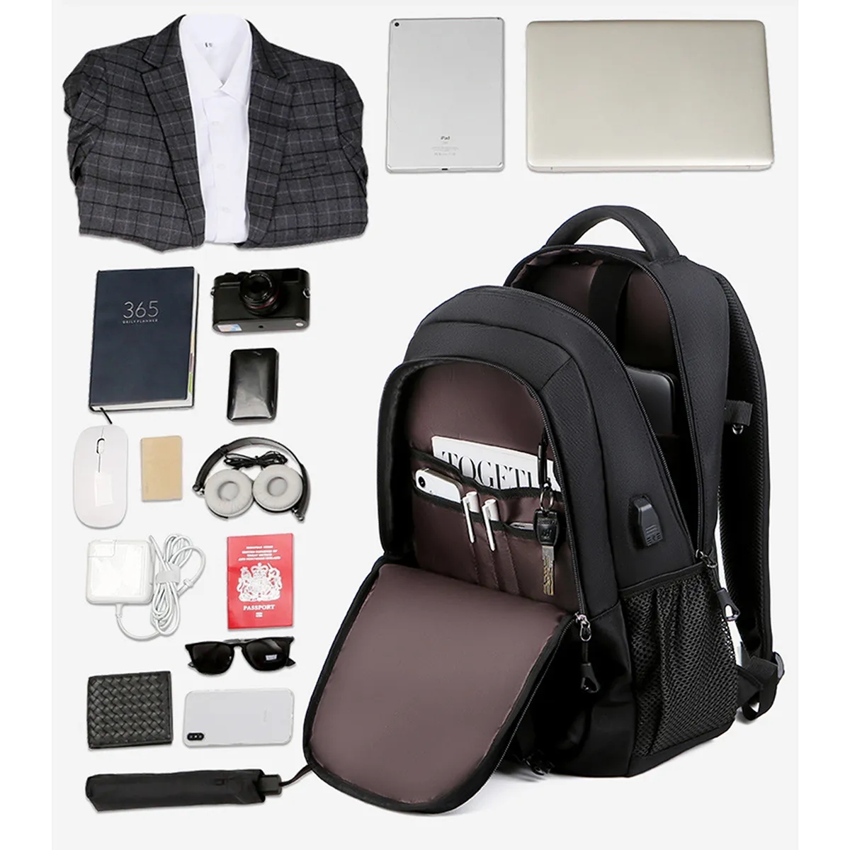 Durable Anti Theft Travel Laptop Backpack With Charging Port 2