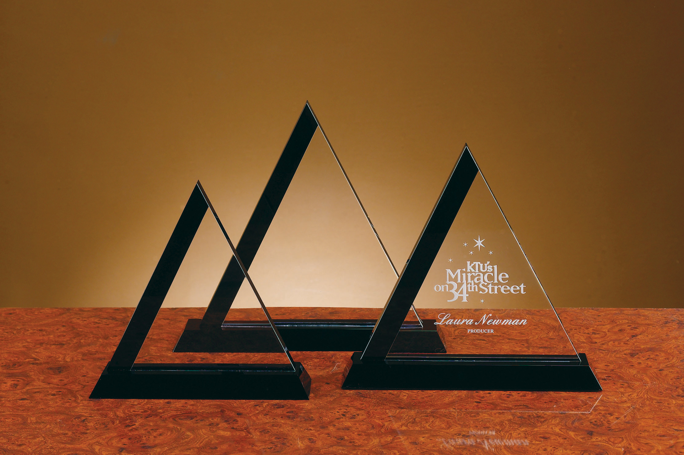 Jet Crystal Triangle Award (8 1/8"x8") 2