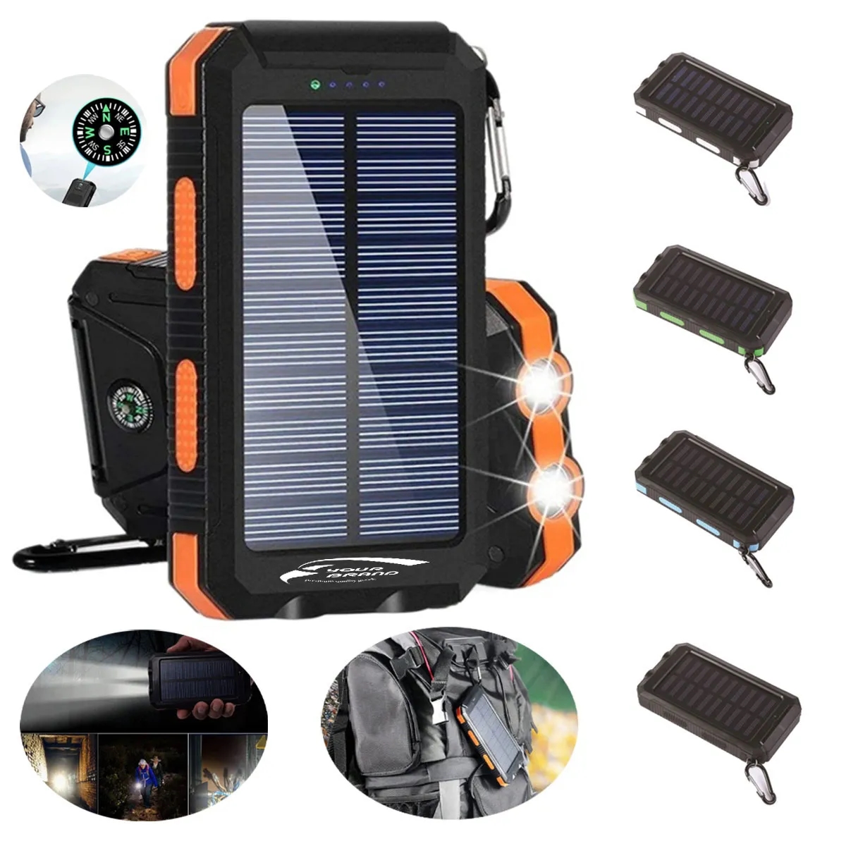 Portable Solar Charger Power Bank 10000mAh 2