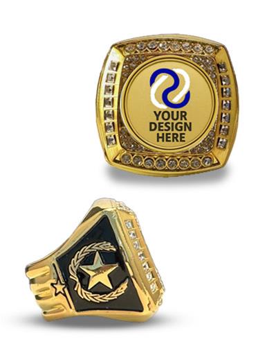 1.4" x 1.4"x1.5" Custom Championship Ring Gold 1