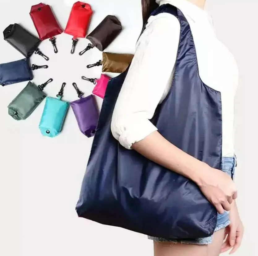 Foldable Reusable Grocery Shopping Tote Bag, custom tote bag with logo imprint 2