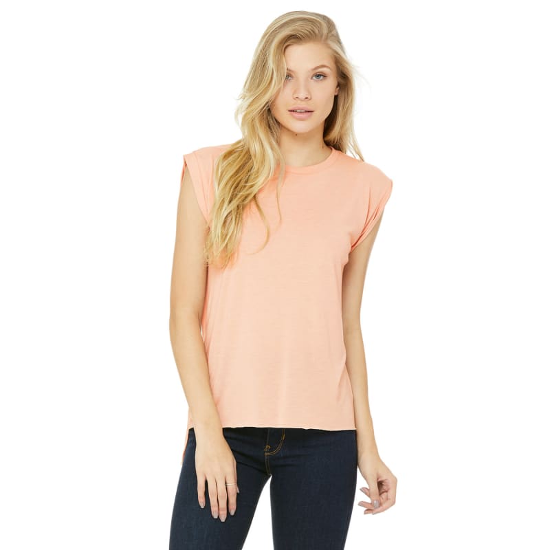 Bella + Canvas Ladies' Flowy Muscle T-Shirt With Rolled Cuff 30