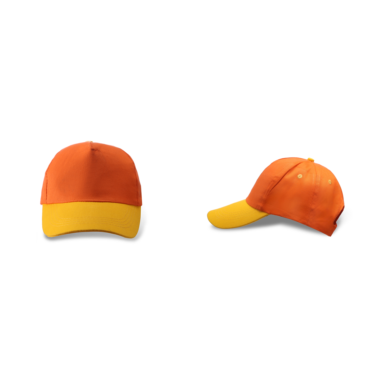 Stock 2-Tone Cotton Twill 5 Panel Cap w/Velcro Back Fastener 4
