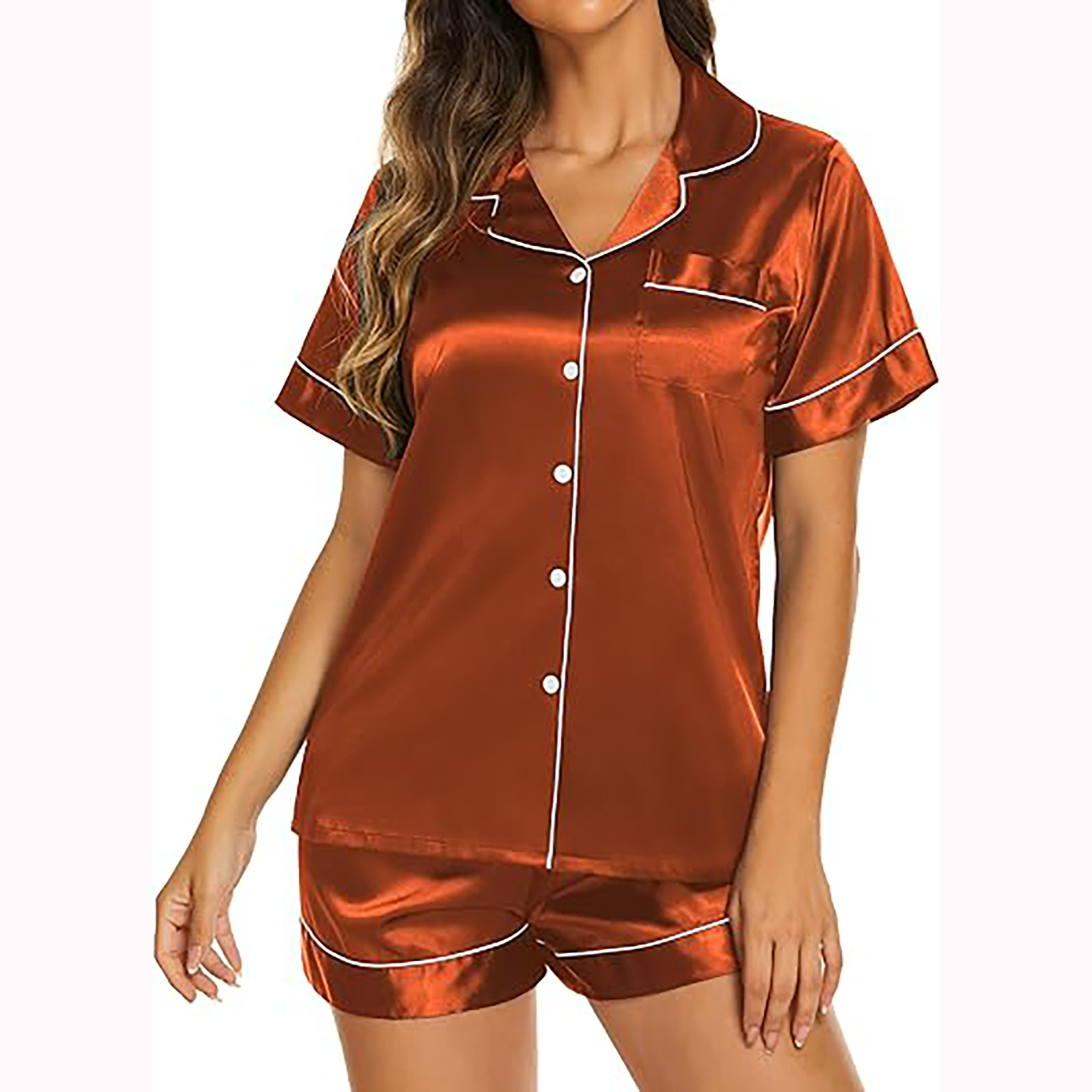 Womens Satin Silk Pajamas Set 4