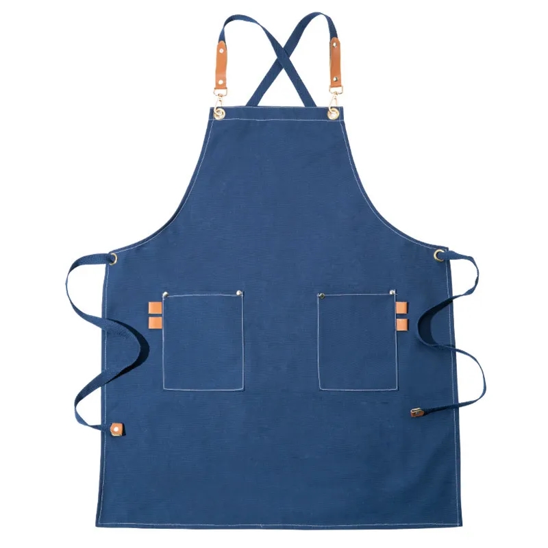 Cotton Canvas Bib Apron with Pocket 2