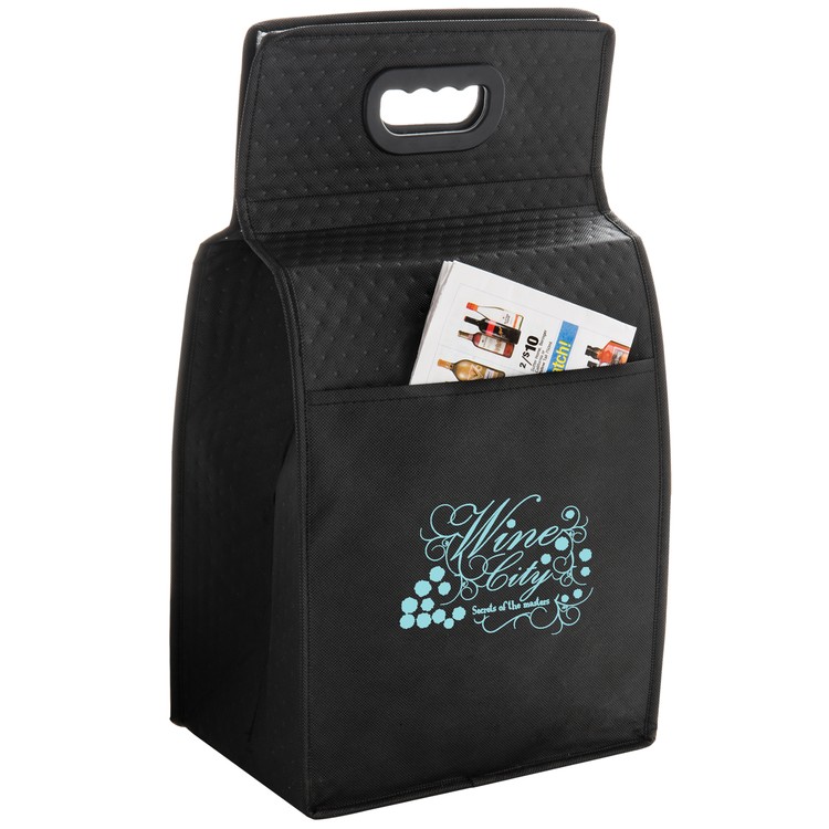 Non-woven Insulated Wine Tote with Velcro Closure 1