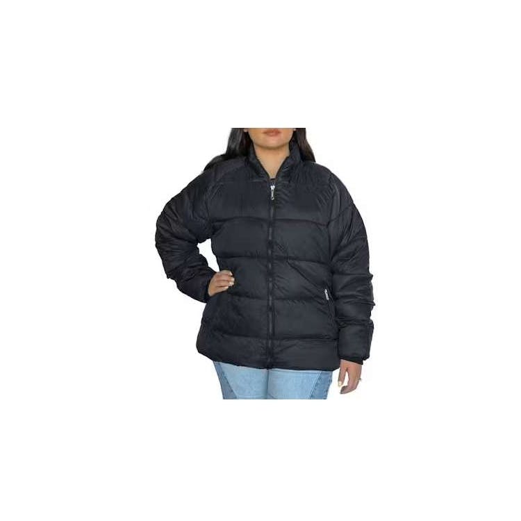 Women's Solid Puffer Jackets Black 1XL-3XL 1
