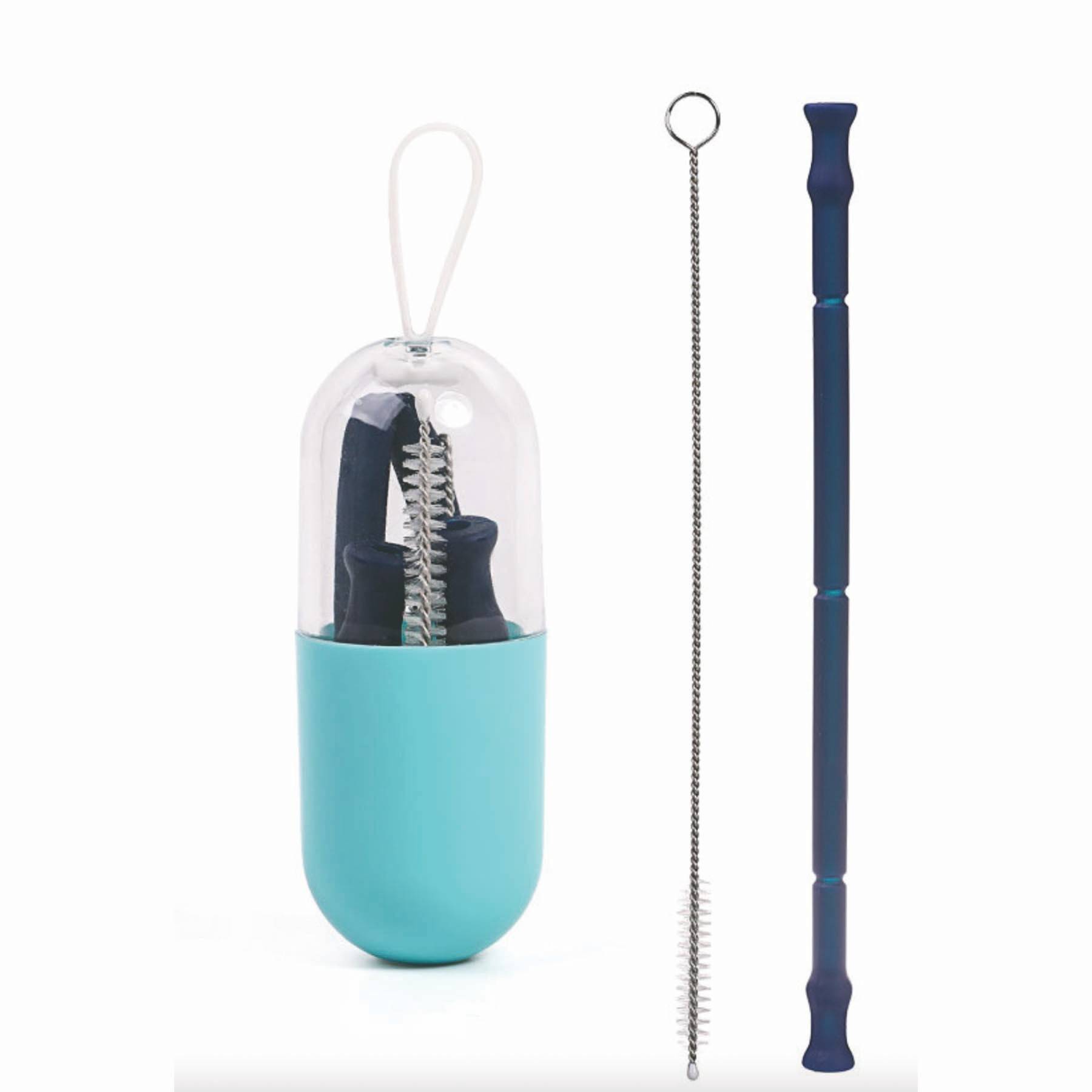 Reusable Collapsible Eco Silicone Drinking Straw With Case 2