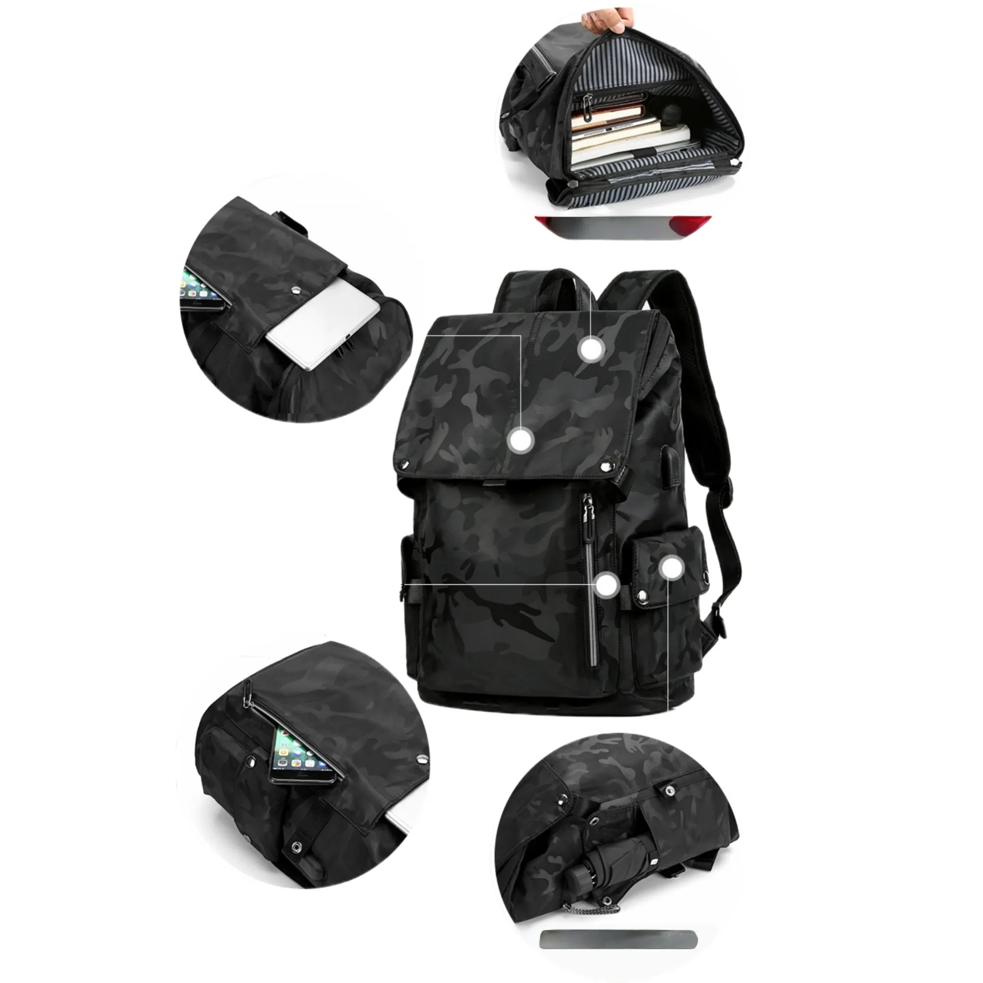 Mens Travel Backpack Business Laptop Bag 2