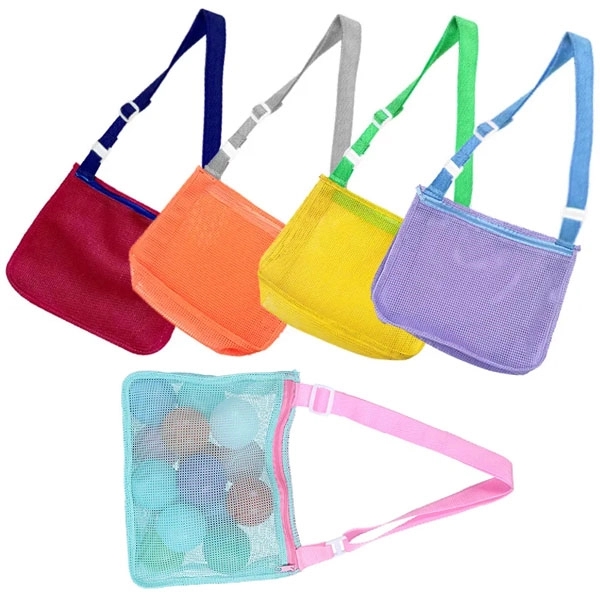 Summer Kids Mesh Beach Seashell Zipper Bag 10