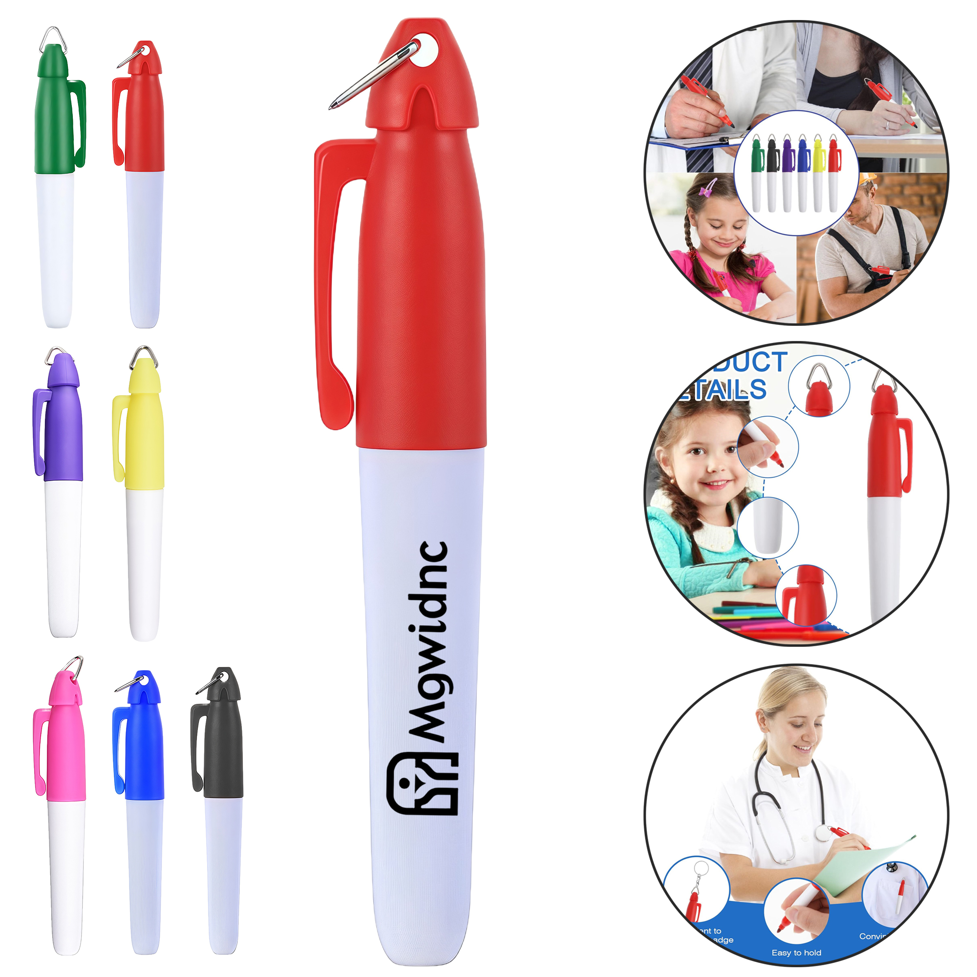 Golf Ball Marker Pen with Triangle Clip Hook - Clear Writing