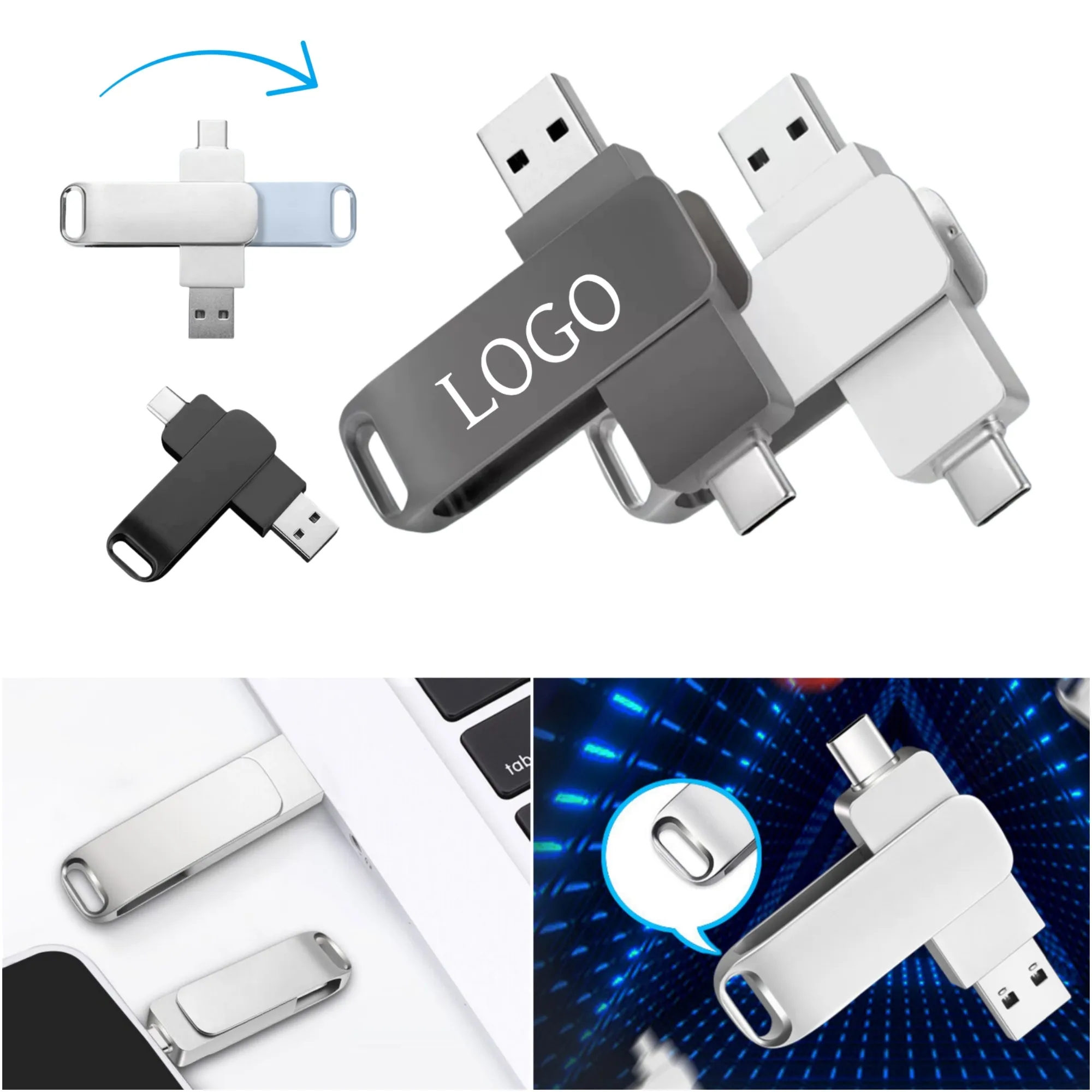 Dual-Purpose Rotating USB Flash Drive 1