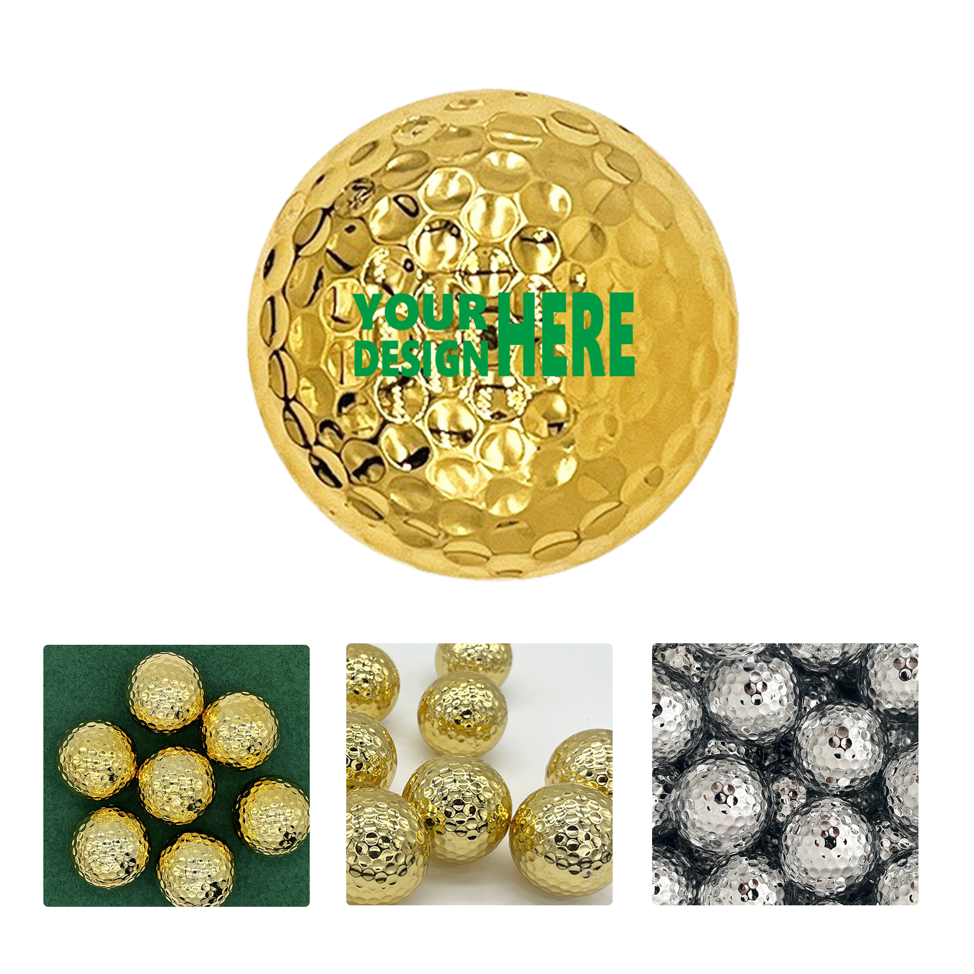 MOQ50 Gold Plated Golf Ball for Promotional and Display 2