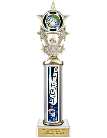 Trophy, 12" Action Matrix Lacrosse Blue 1 co 2