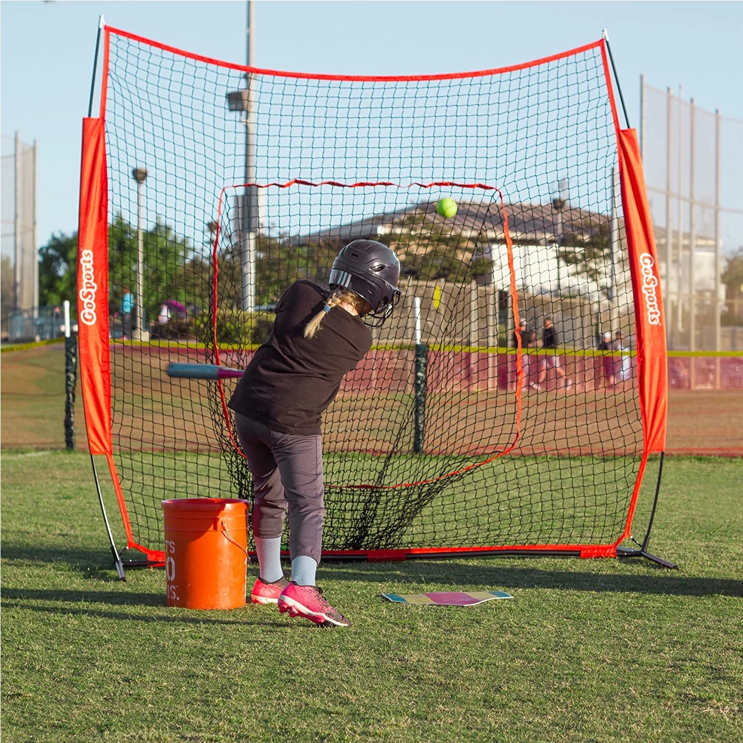 Baseball Practice Hitting Pitching Net With Bow Frame 2