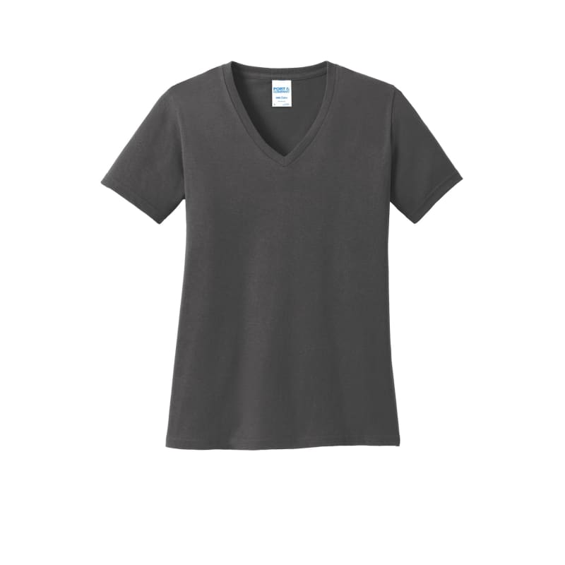 Port & Company Women's Core Cotton V-Neck Tee. 24