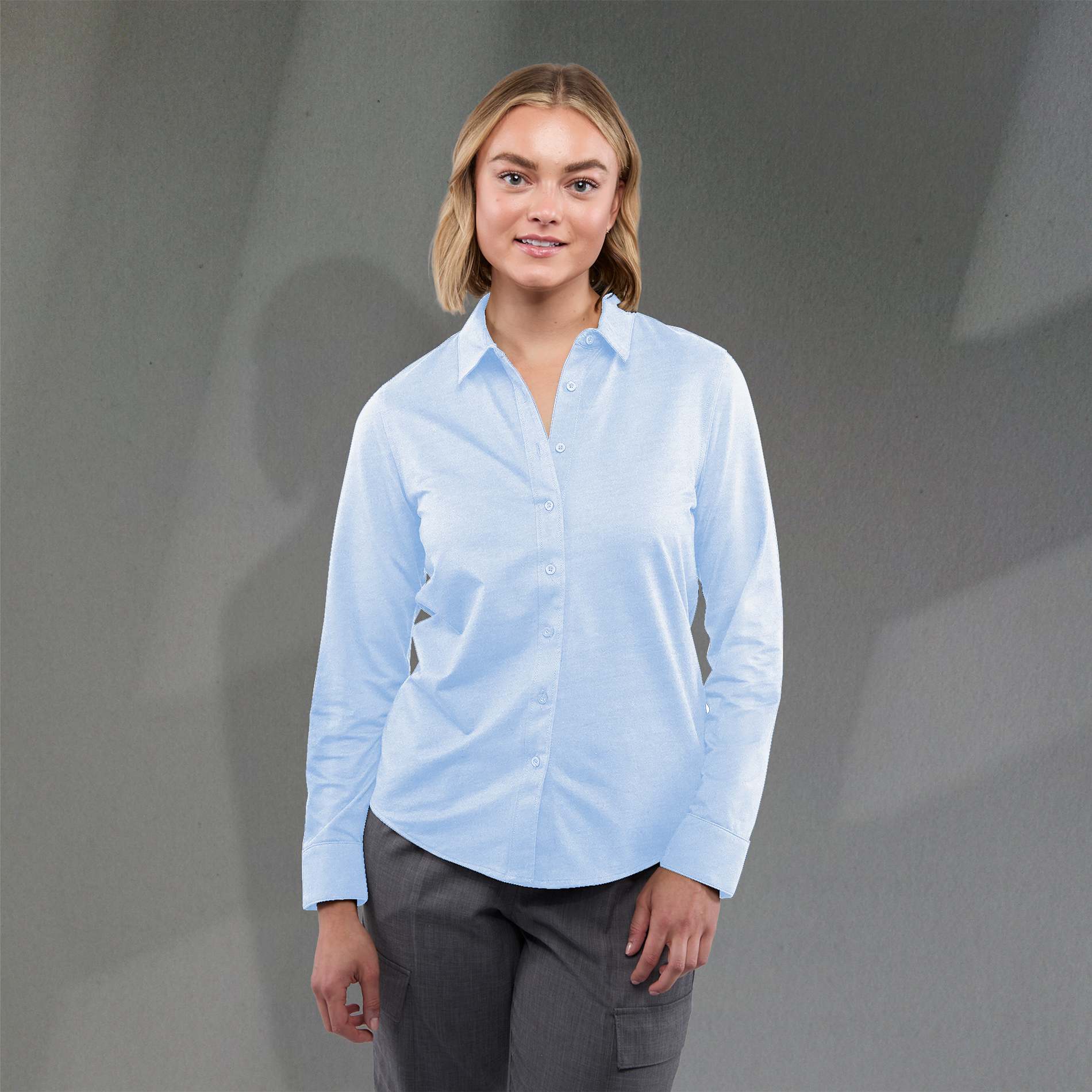 TATRA Eco Long Sleeve Knit Button Up Shirt-Women's 86