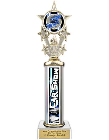 Trophy, 12" Action Matrix Car Show Blue 1 column, 1