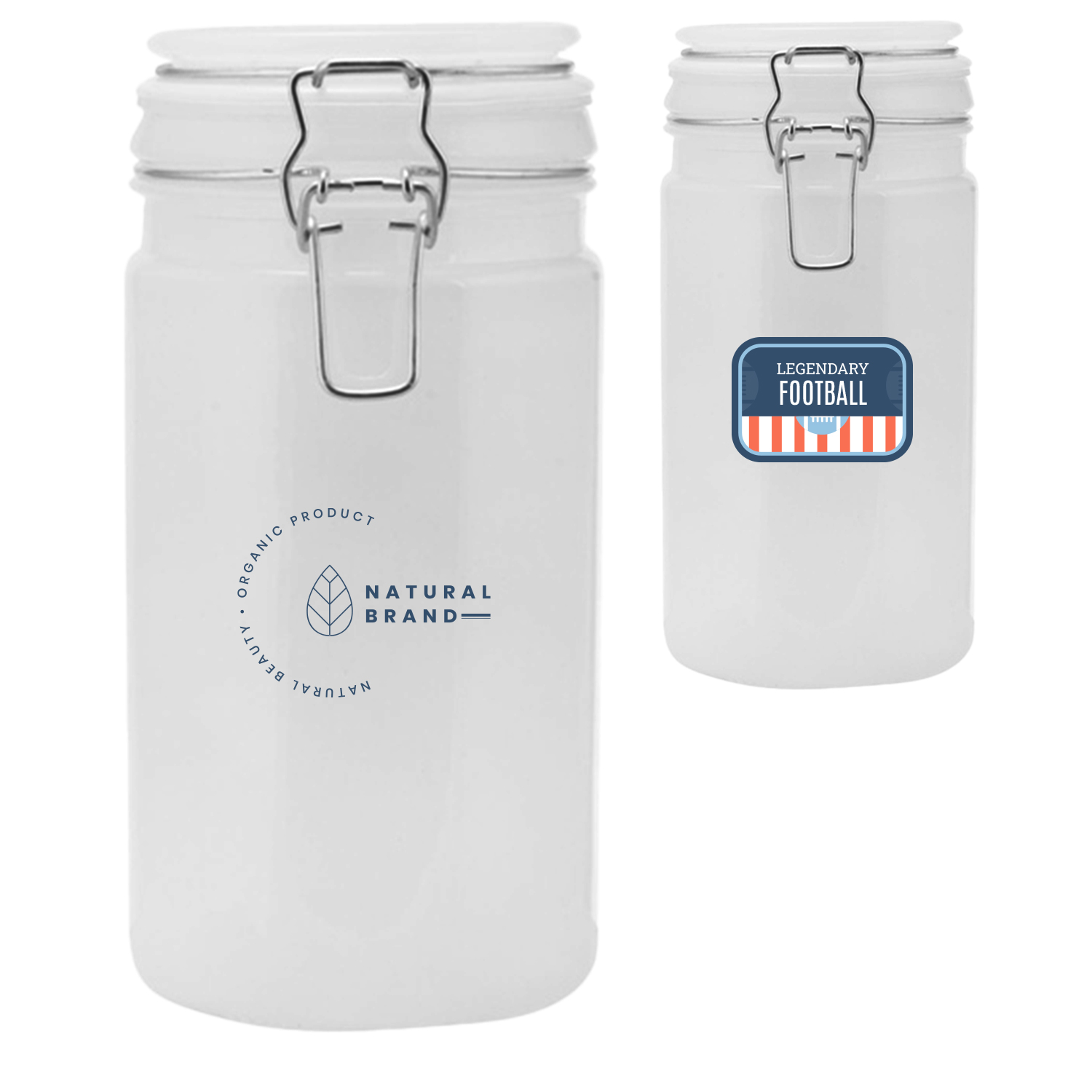 34 oz. Air Tight Frosted Glass Storage Jars 1