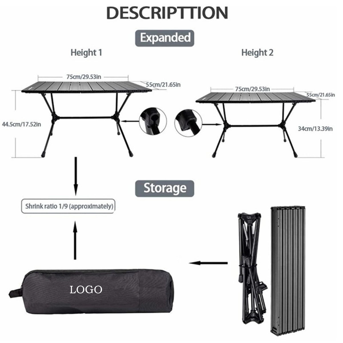 Aluminum Folding Camping Table 1