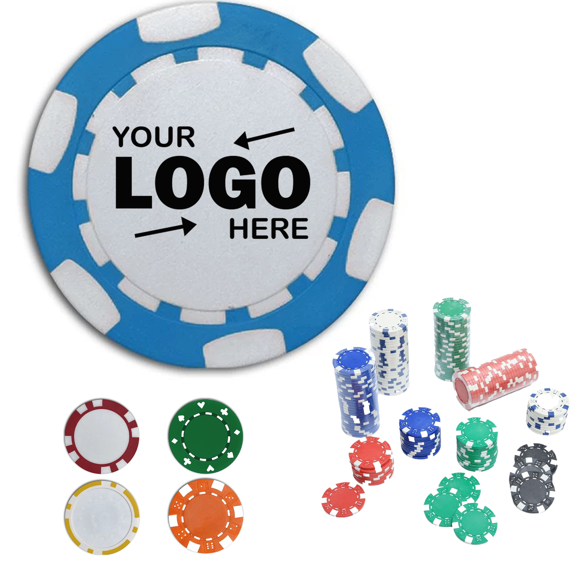 Customizable Multi-Color Poker Chips With Thick Texture 2