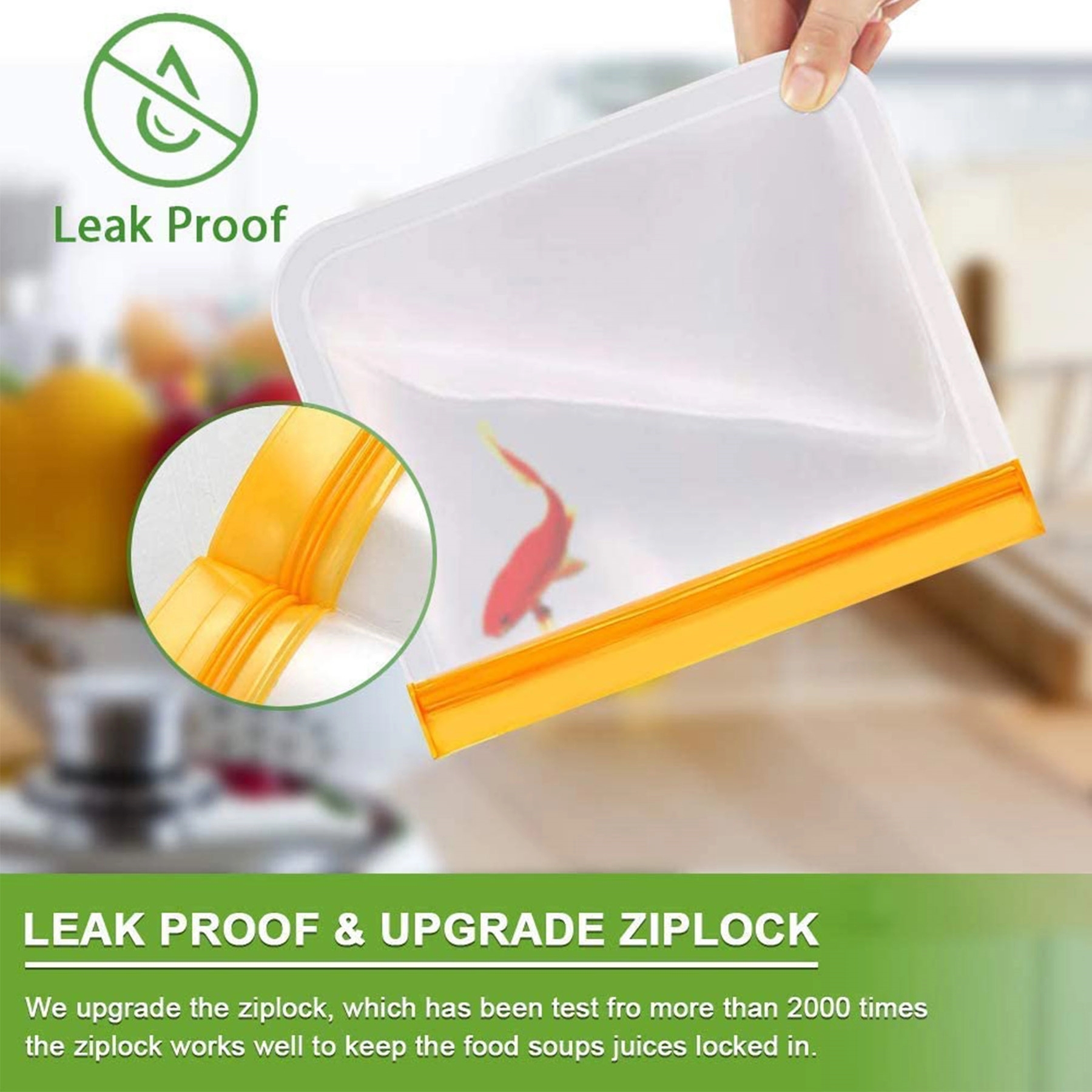 Reusable Storage Freezer Food Bags 2