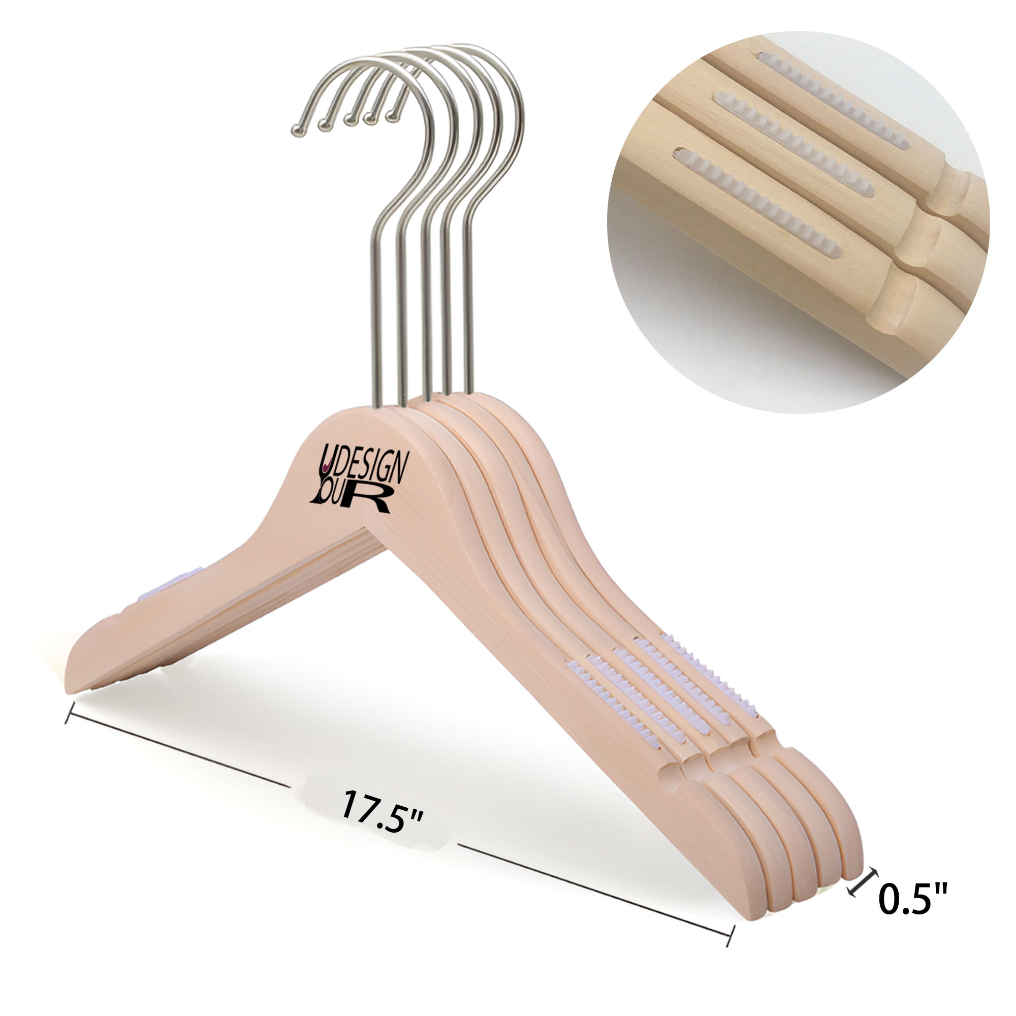 MOQ 50 PCS Sturdy Solid Wood Hanger 2