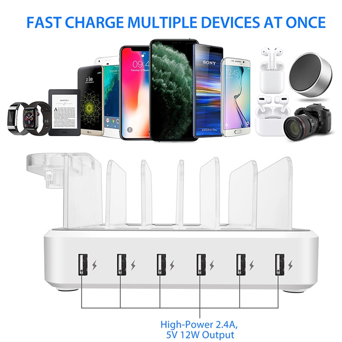 Custom Portable High Quality 6 Port USB Charging Station 5