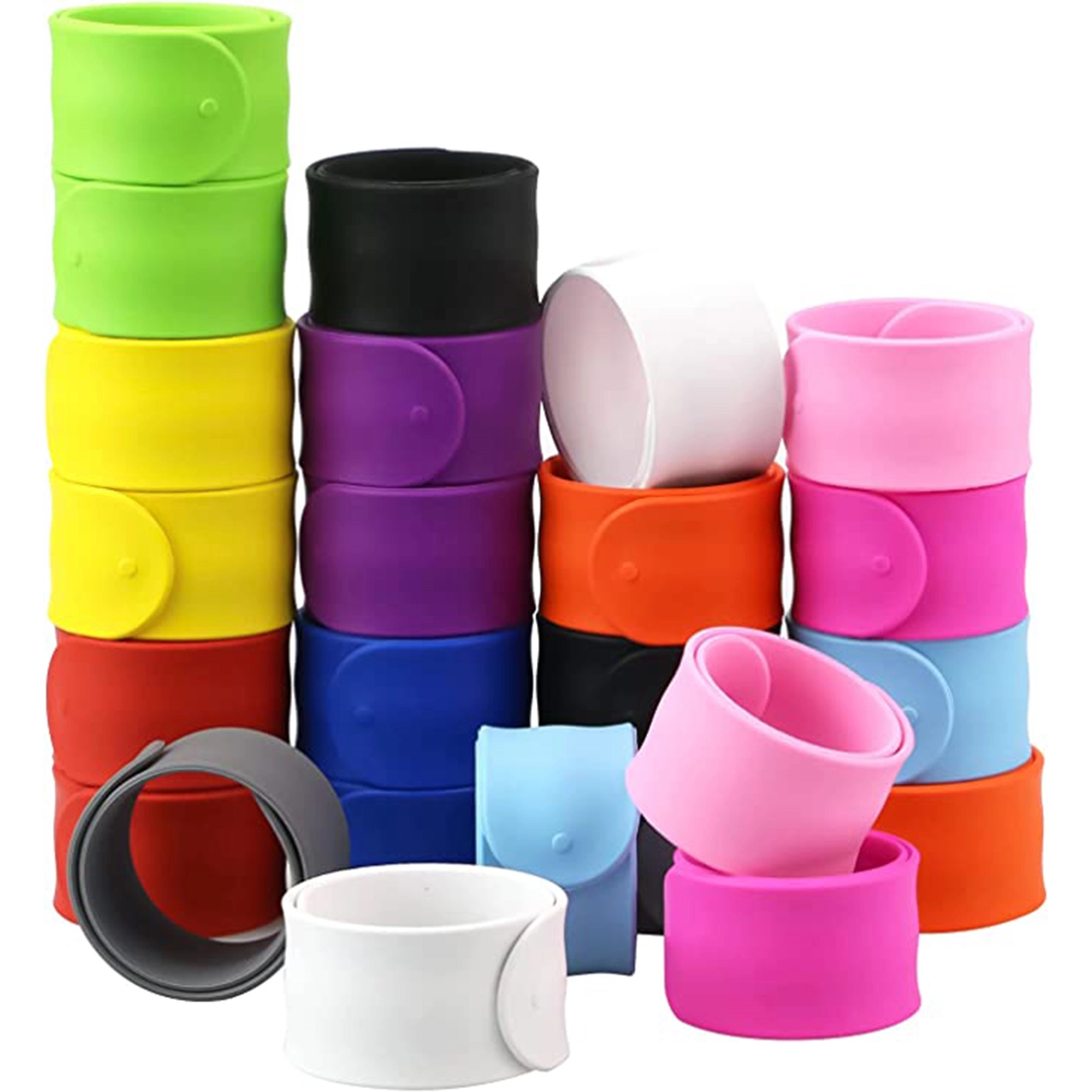 MOQ 50 Rainbow Silicone Slap Bracelets 3