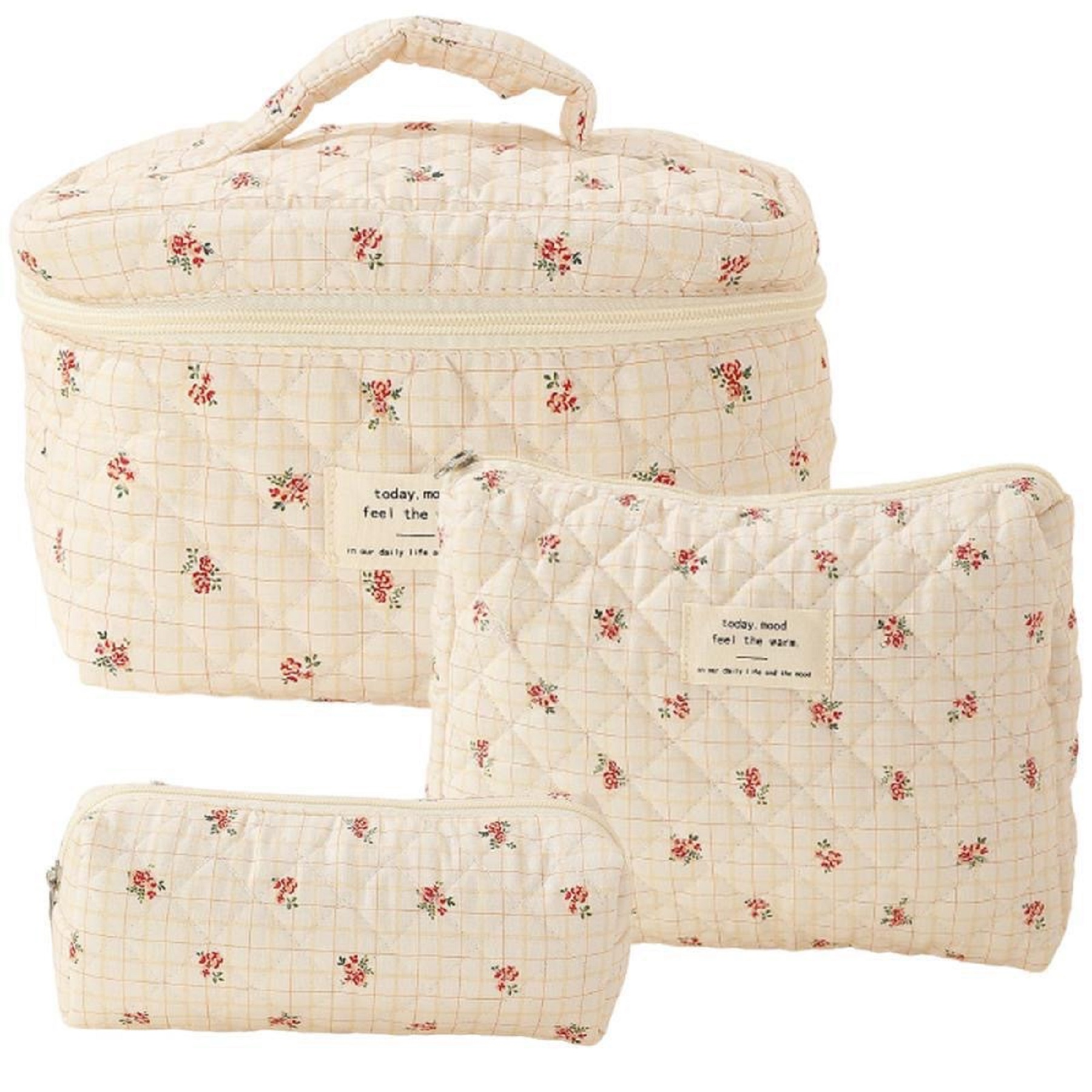 3 Pack Cotton Makeup Bag Set 3