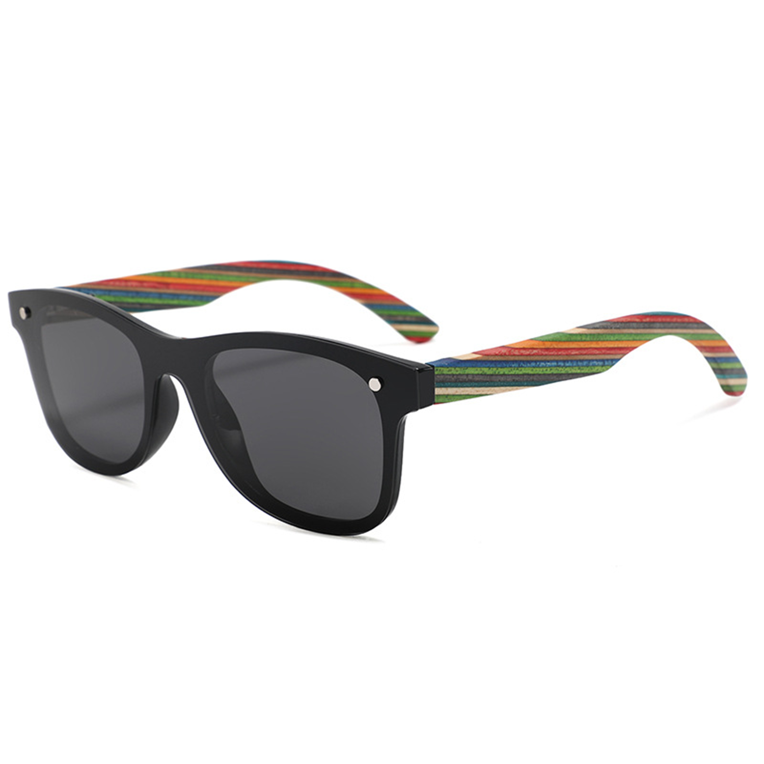 T Square Frameless Polarized Bamboo Wooden Sunglasses 5