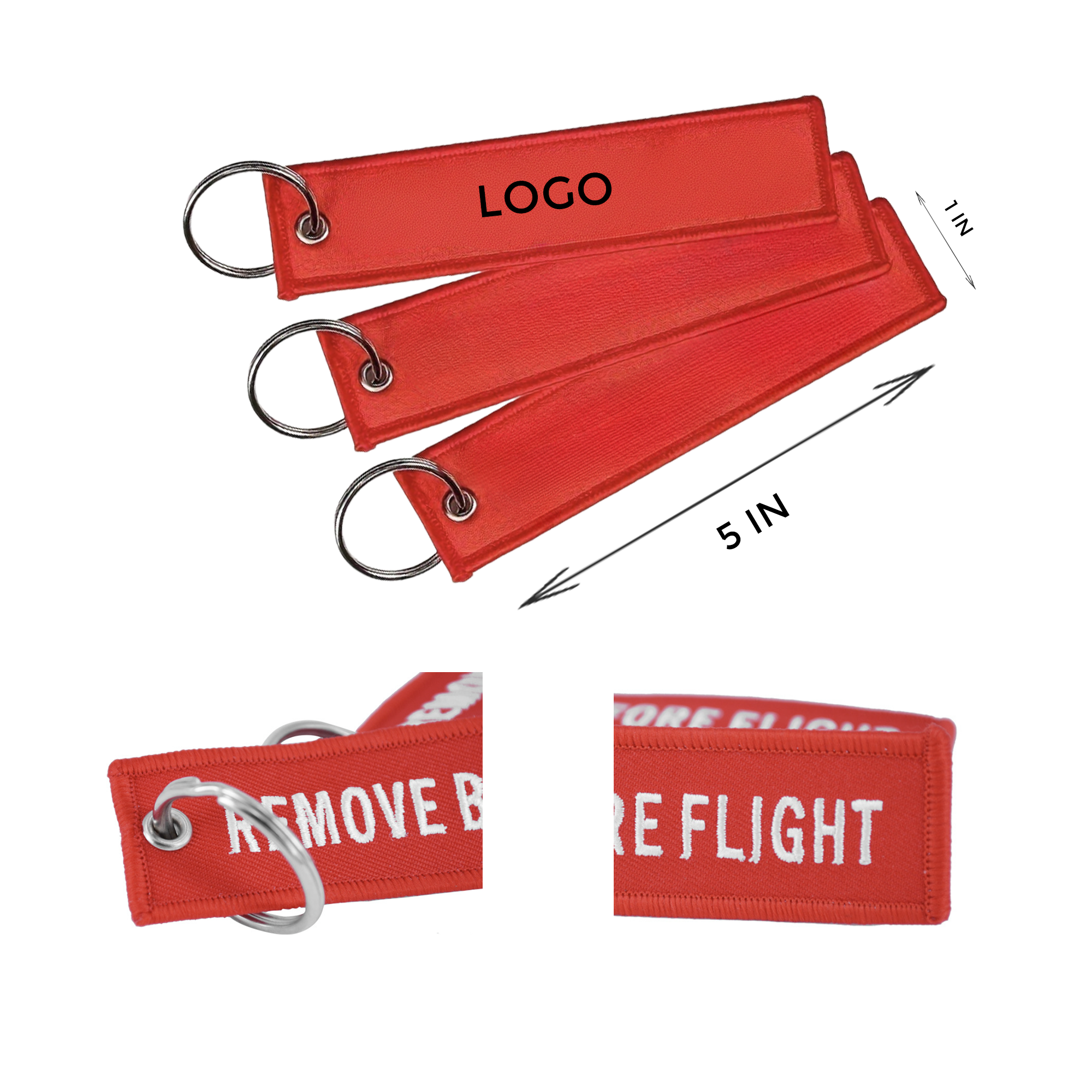 Embroidery Woven Strip Keychain 1