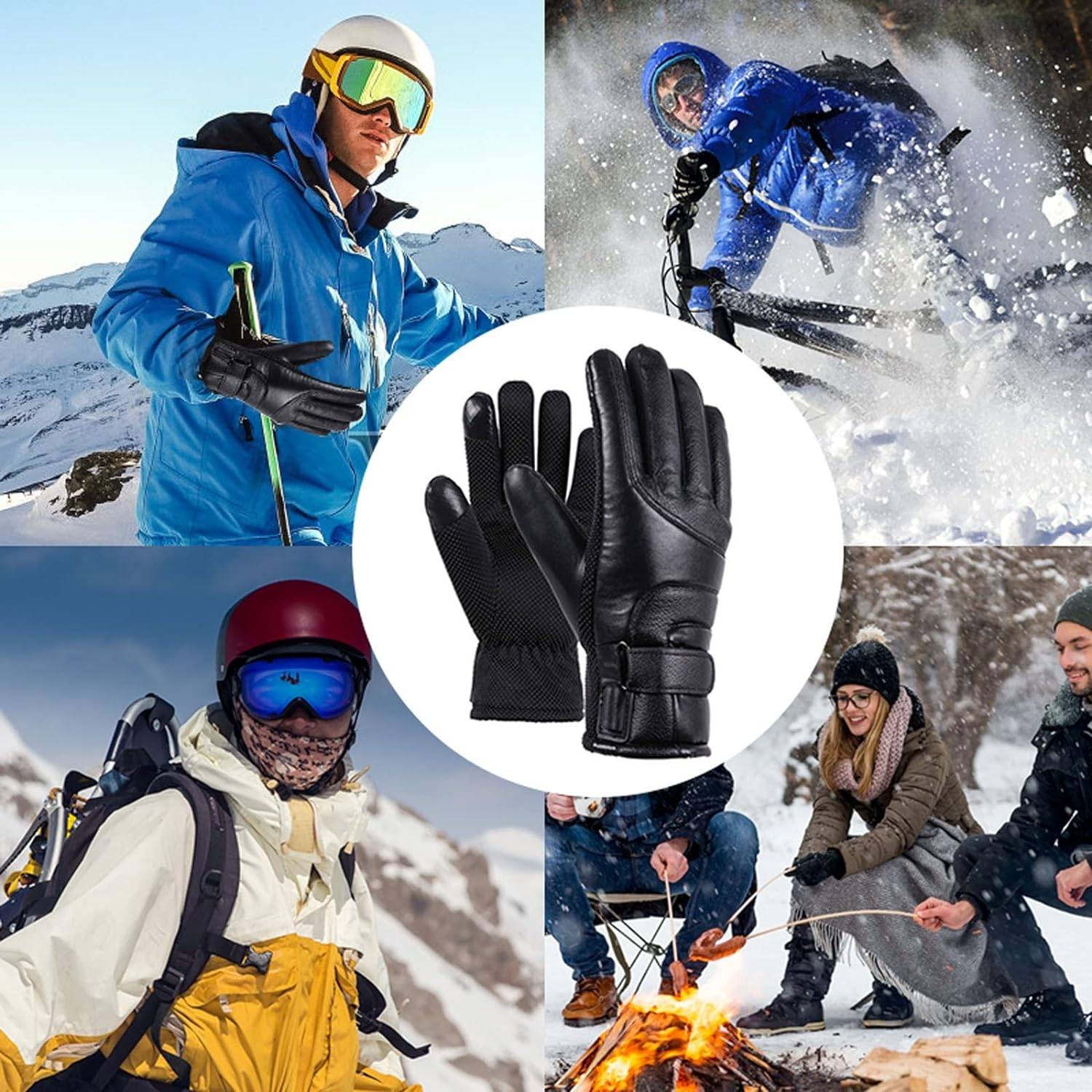 Thermal Head Electric Heat Temperature Control Winter Gloves 4
