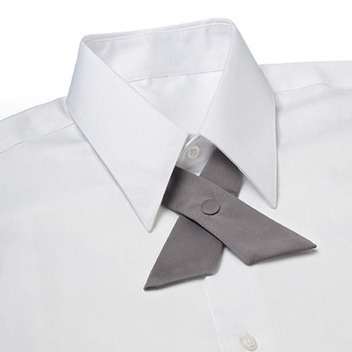 Dark Gray Polyester Satin Crossover Tie 2
